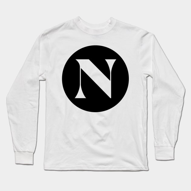 N (Letter Initial Monogram) Long Sleeve T-Shirt by n23tees